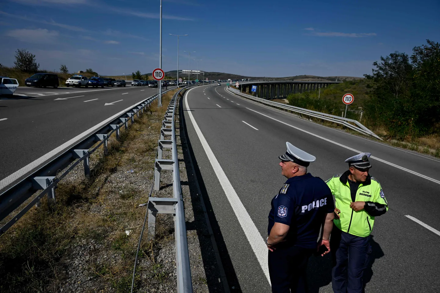 Полиция на болгарском шоссе. Иллюстративное фото