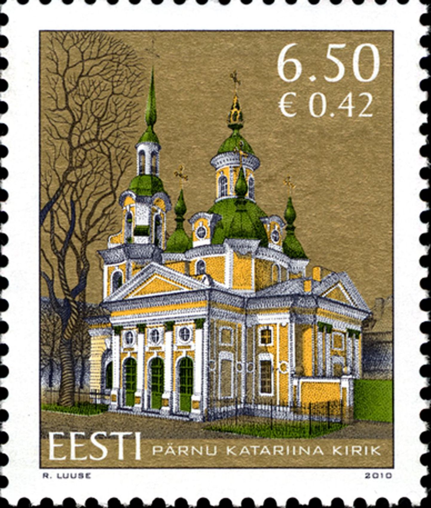 Pärnu Katariina kirikule pühendatud postmark.