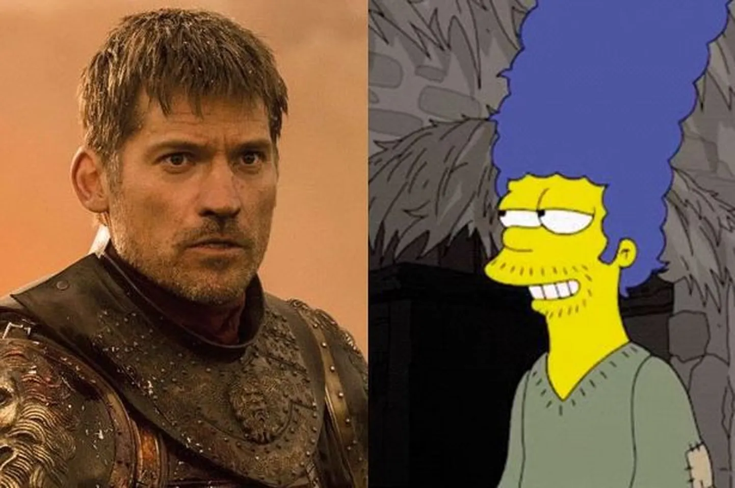Nikolaj Coster-Waldau Jaime Lannisterina «Troonide mängus» ja ta tegelaskuju animasarjas «Simpsonid»