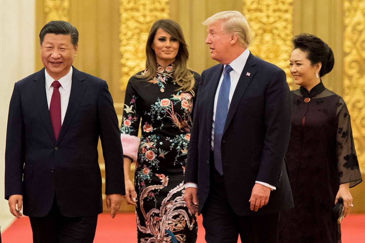 Xi Jinping ja Donald Trump koos abikaasadega.