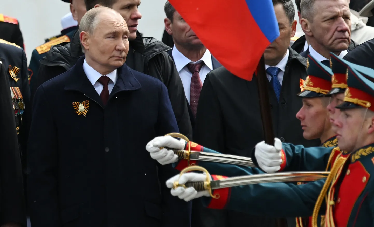 Путин на Красной площади в Москве, 9 мая 2024 года.