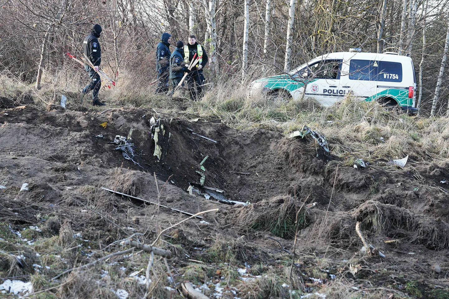Место падения самолета в Вильнюсе