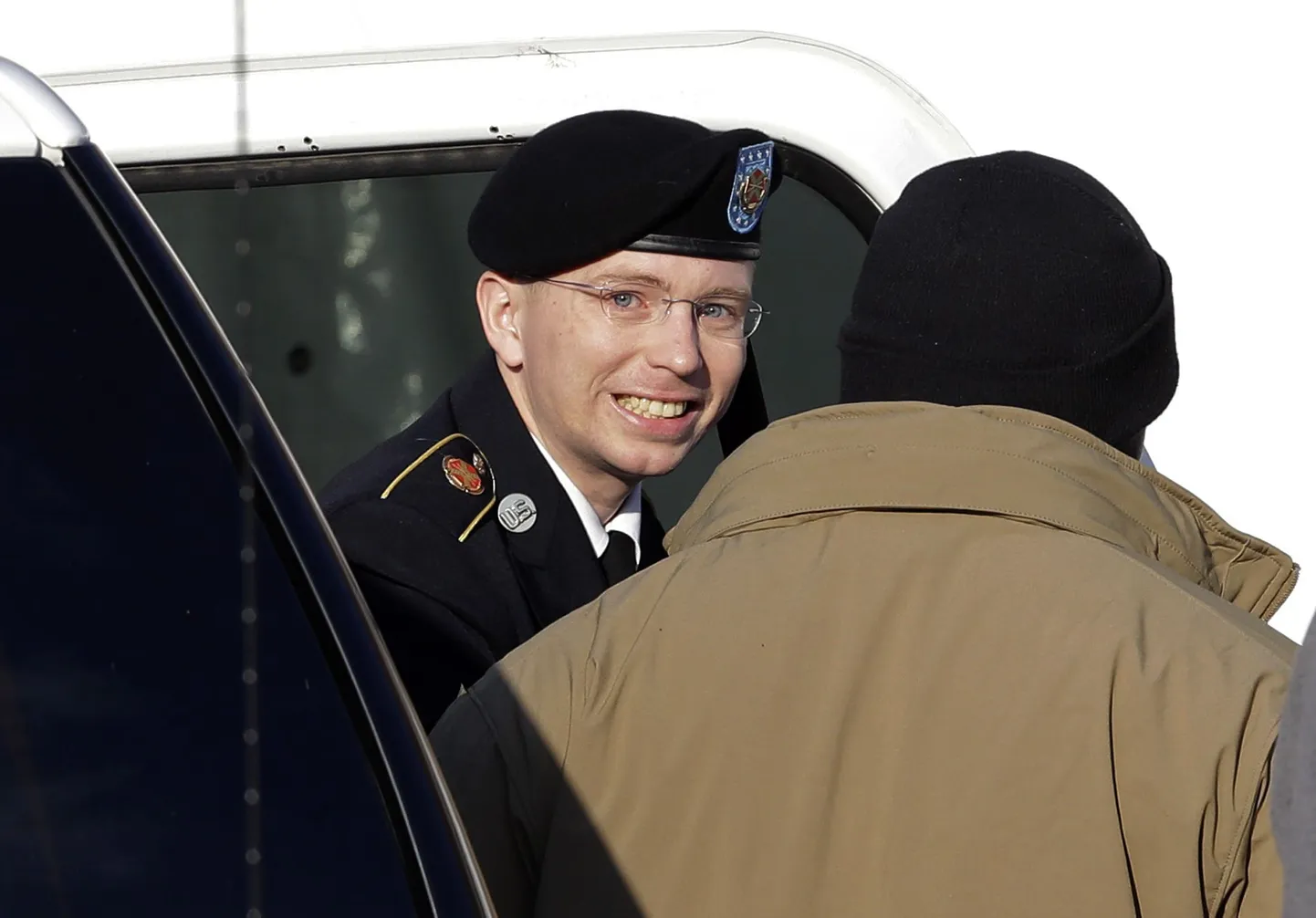 Bradley Manning täna kohtusse sisenemas.