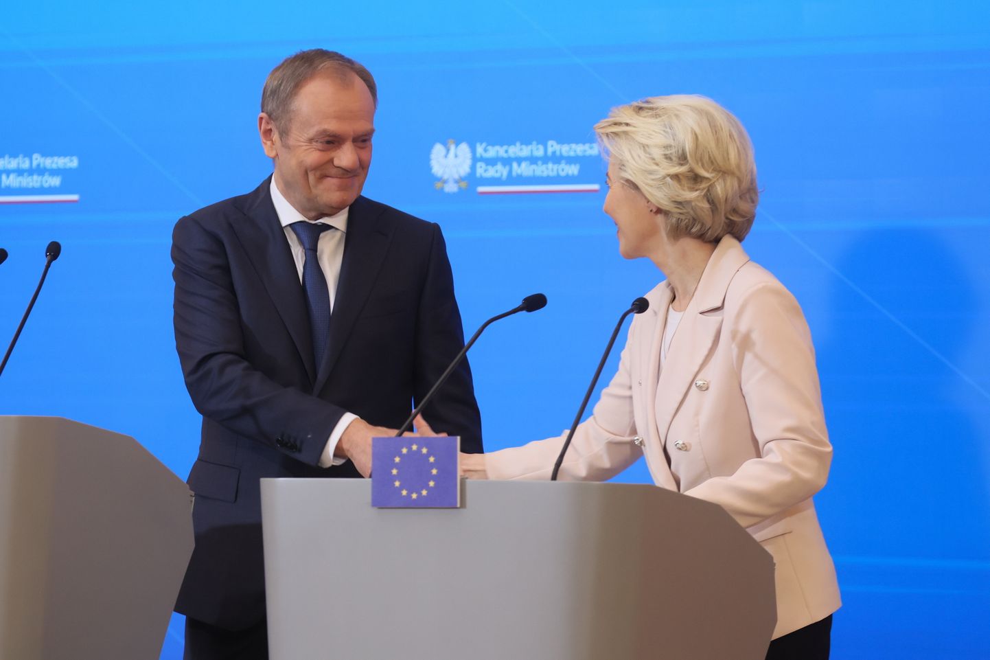 Euroopa Komisjoni president Ursula von der Leyen ja Poola peaminister Donald Tusk.