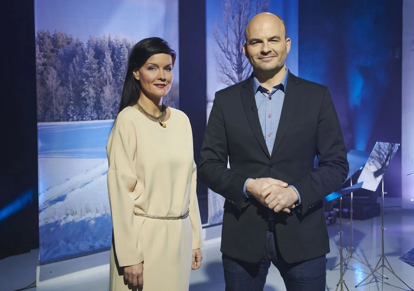 «Jõulutunneli» tänavused saatejuhid Katrin Viirpalu ja Rasmus Kagge.