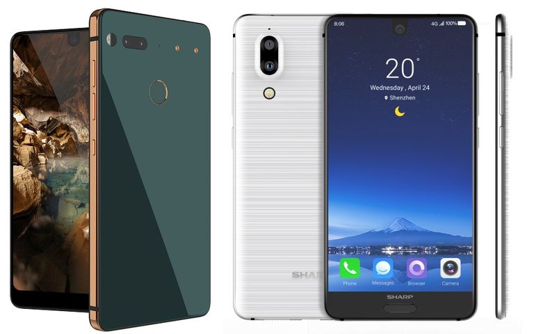Слева - Essential Phone, справа - Sharp Aquos S2