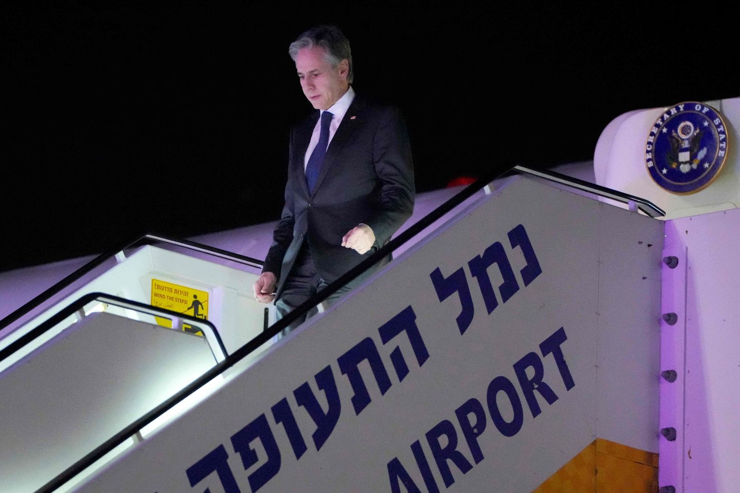 Antony Blinken Tel Avivi saabumas.