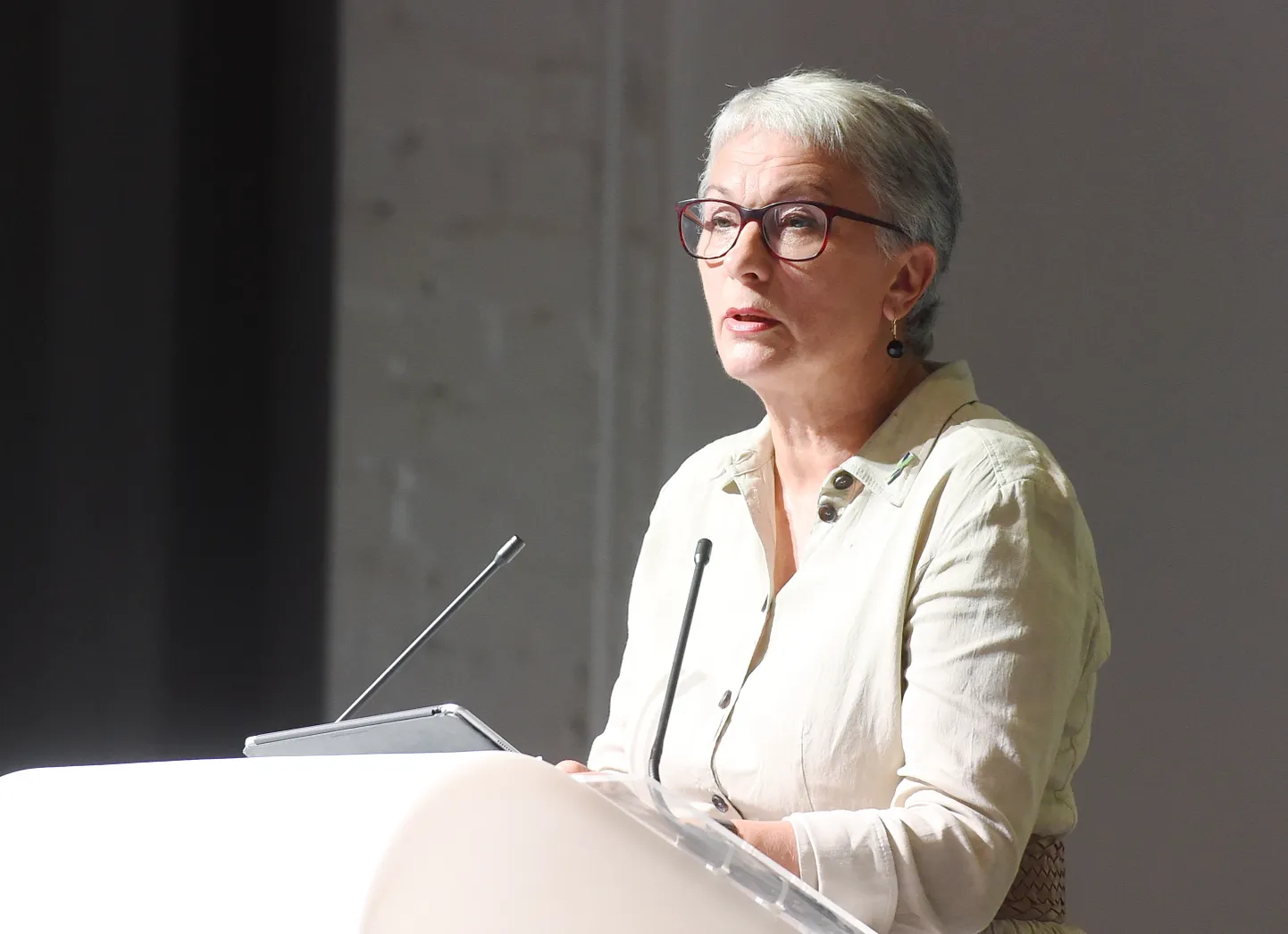 Eiropas Parlamenta deputāte Sandra Kalniete piedalās partiju apvienības "Jaunā Vienotība" kongresā VEF kvartāla kamerzālē