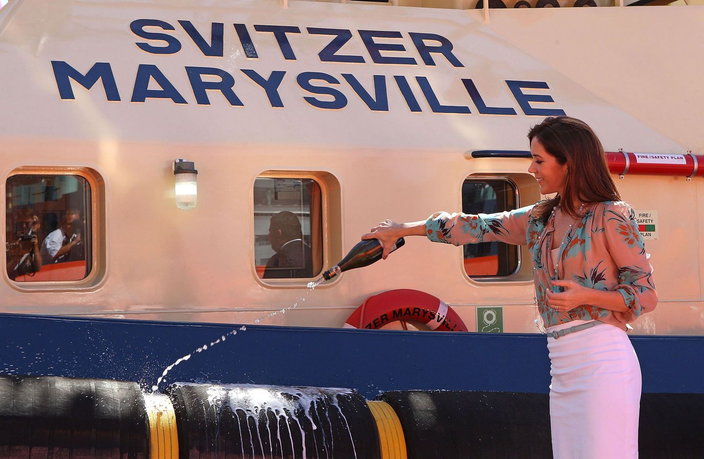 Taani kroonprintsess Mary puksiirlaeva Svitzer Marysville ristimas
