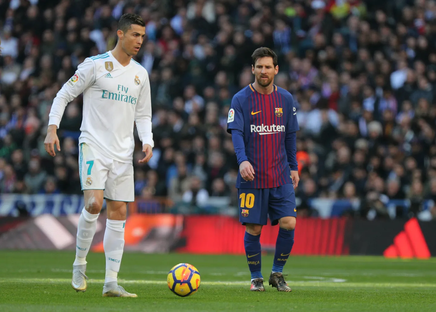 Lionel Messi (paremal) ja Cristiano Ronaldo (vasakul) tegid ilma Hispaania kõrgliigas