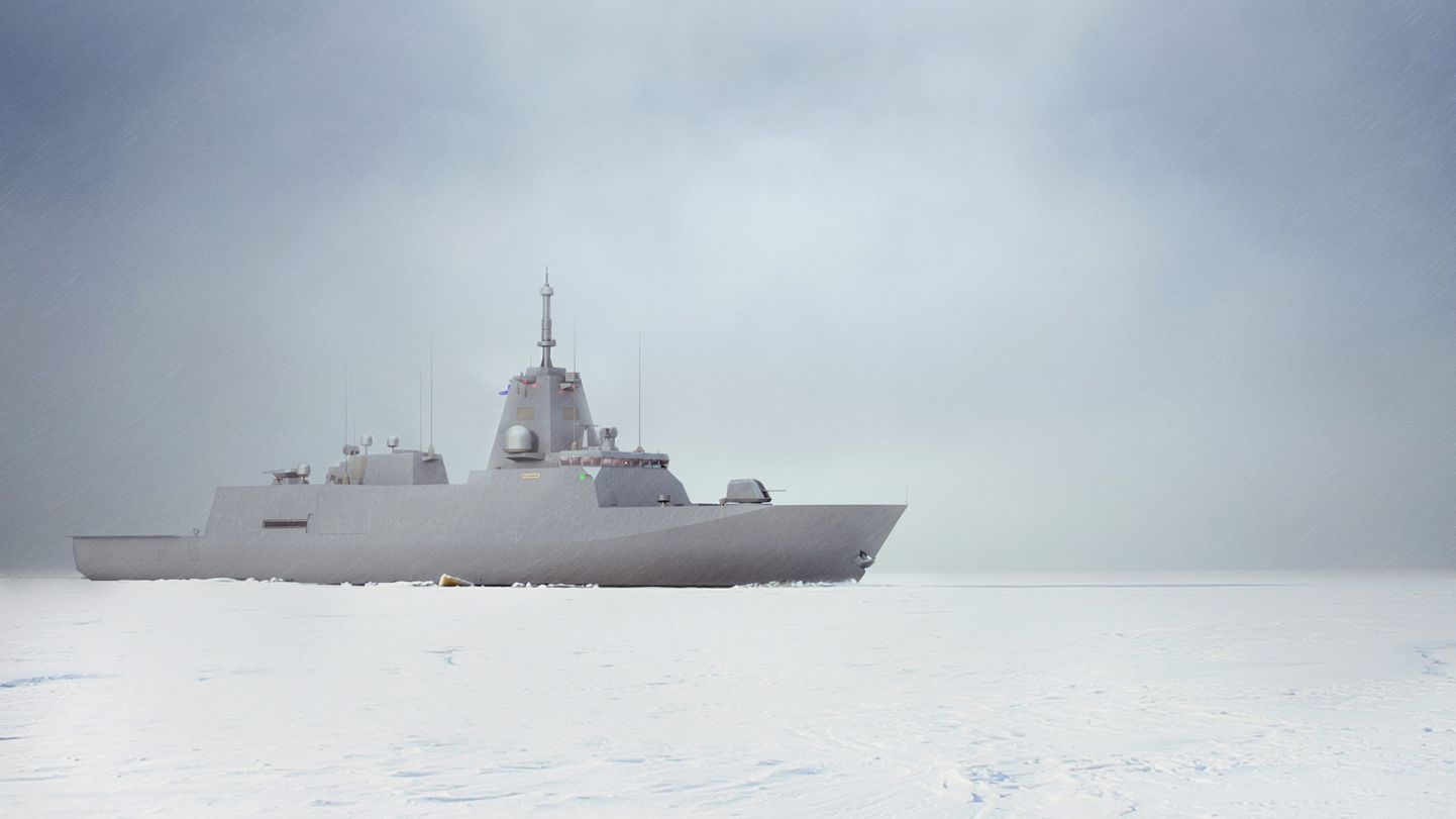 Soome mereväe uue korveti illustratsioon.