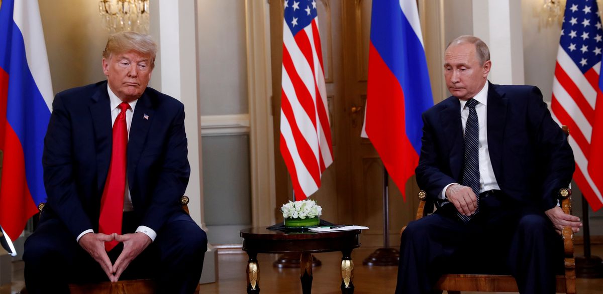 Donalds Tramps un Vladimirs Putins Helsinkos 2018.gada 16.jūlijā