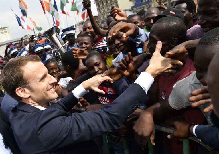 Prantsumaa president Emmanuel Macron Abidjanis