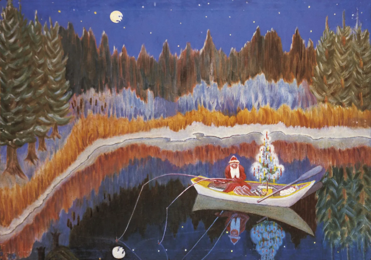 Paul Kondas. «Näärivana kalastab». 1981.