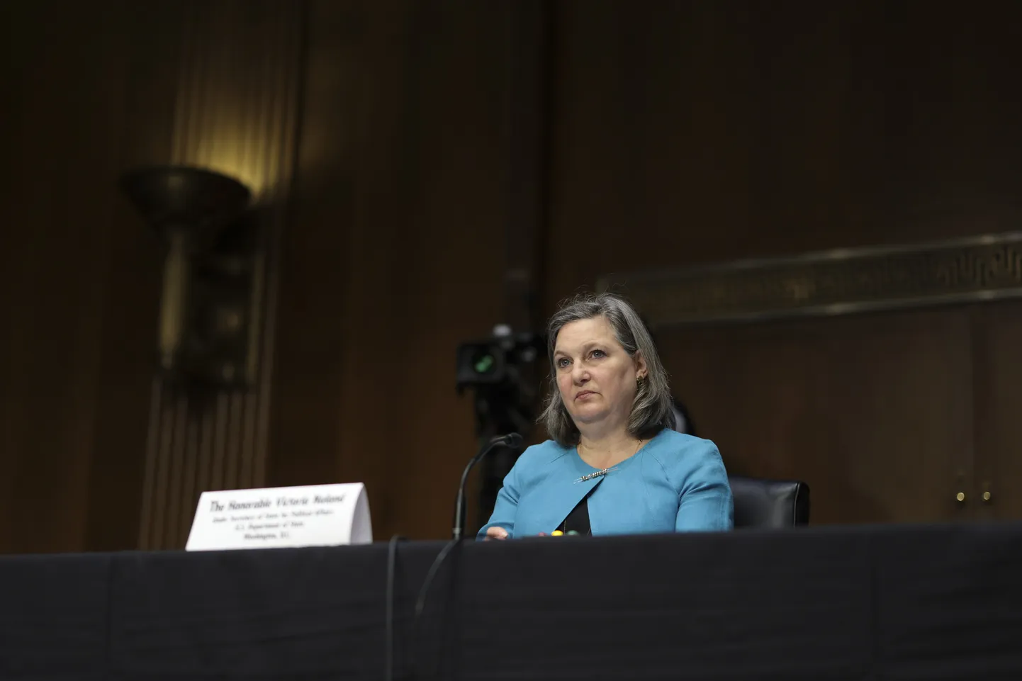 USA asevälisminister Victoria Nuland senati välisasjade komitees kuulamisel.