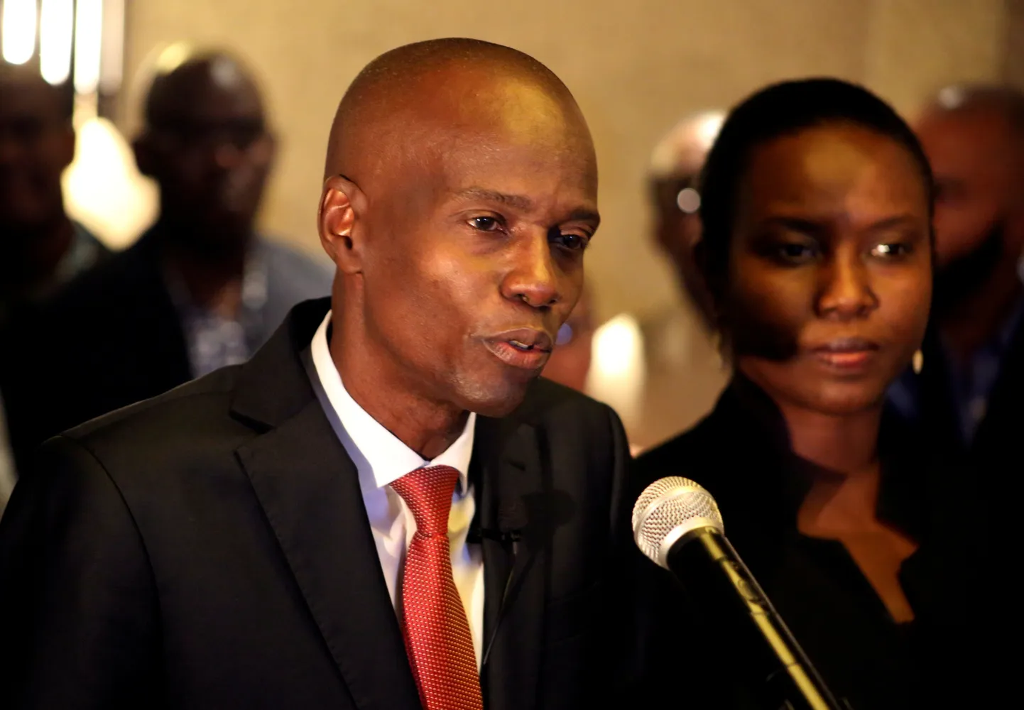 Jovenel Moise abikaasa Martinega. 2016.