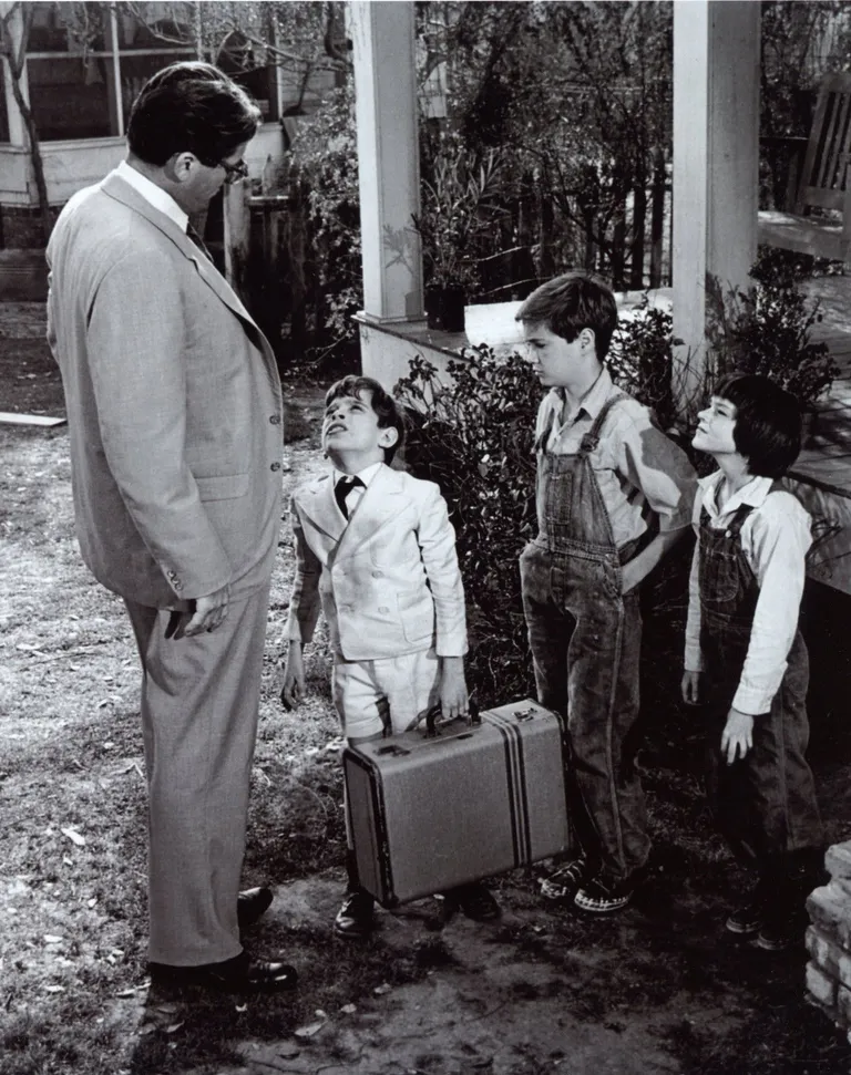 Kaader filmist «Tappa laulurästast». Pildil Gregory Peck, Mary Badham, Phillip Alford ja John Megna