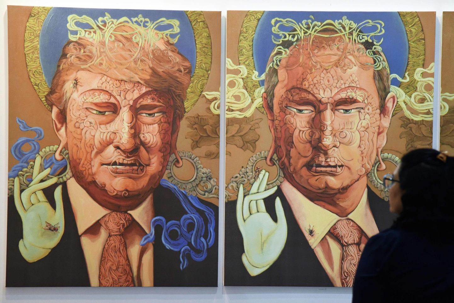 Такими Трампа и Путина видит непальский художник Сунил Сидгел.