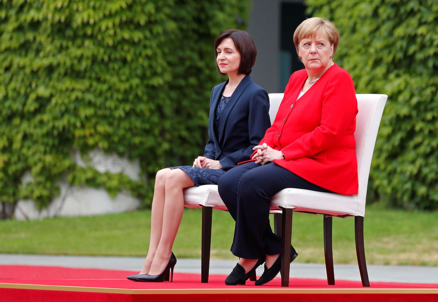 Vācijas kanclere Angela Merkele un Moldovas premjerministre Maija Sandu.