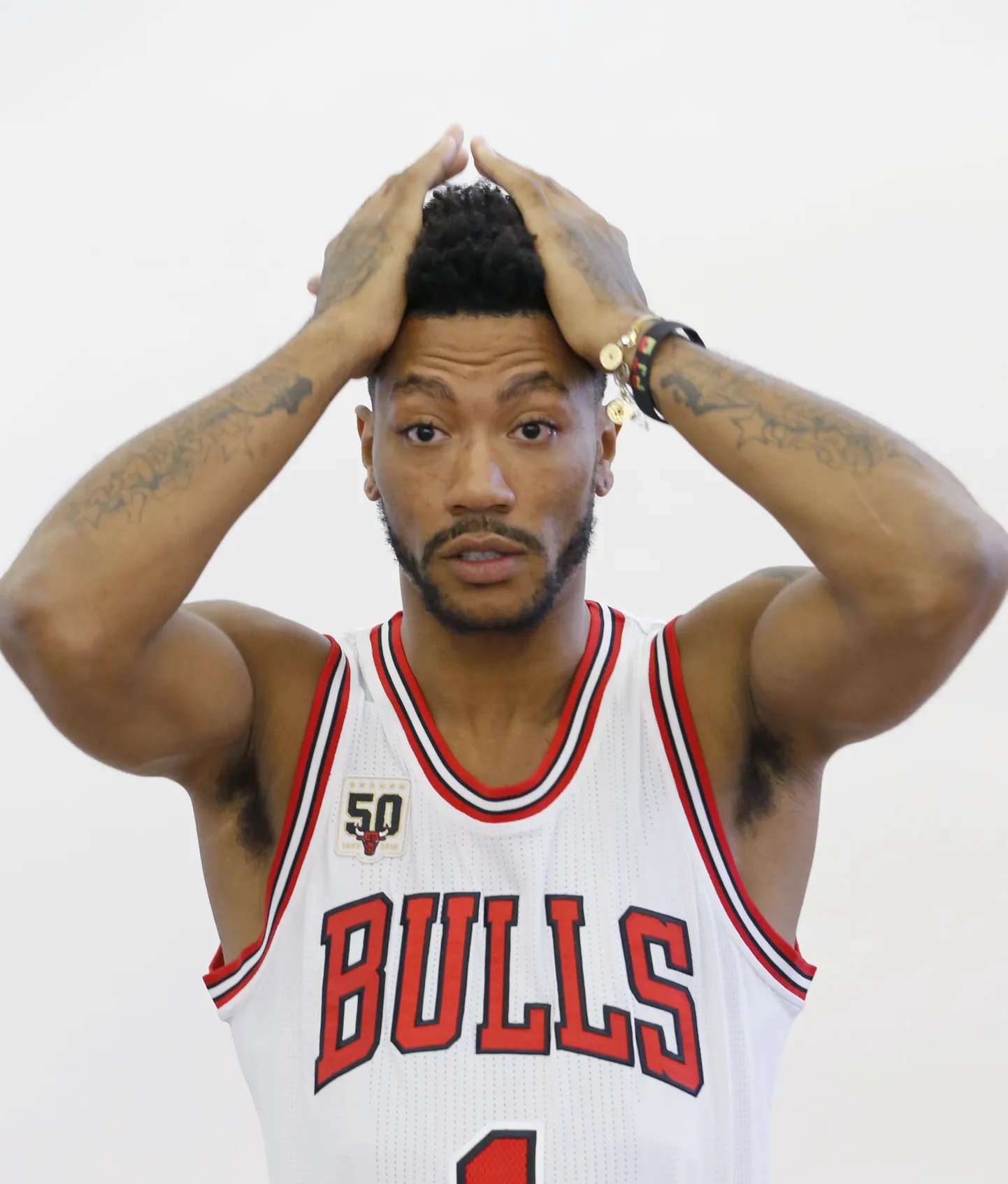Derrick Rose esmaspäeval toimunud NBA klubide meediapäeval.