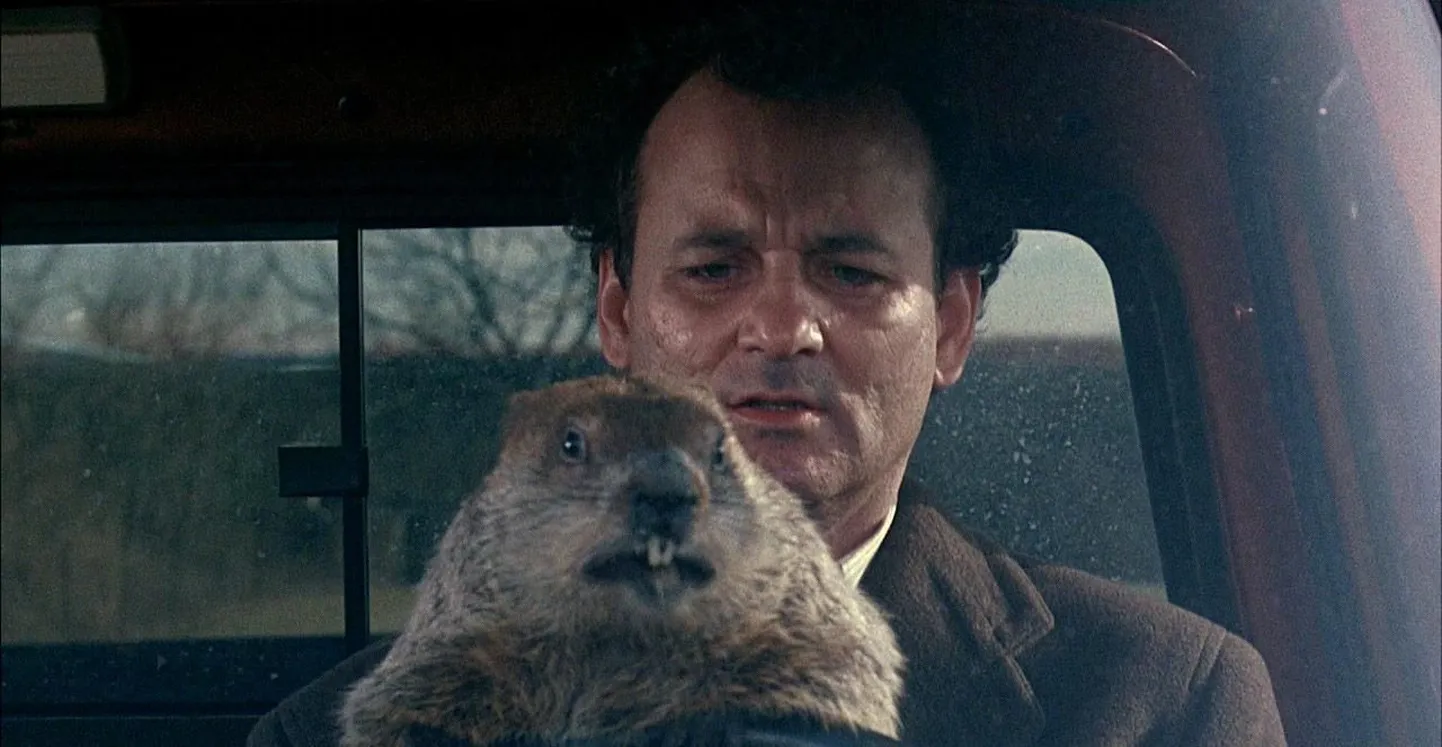 "Lõputu küünlapäev" (Bill Murray ja keegi metsümiseja)