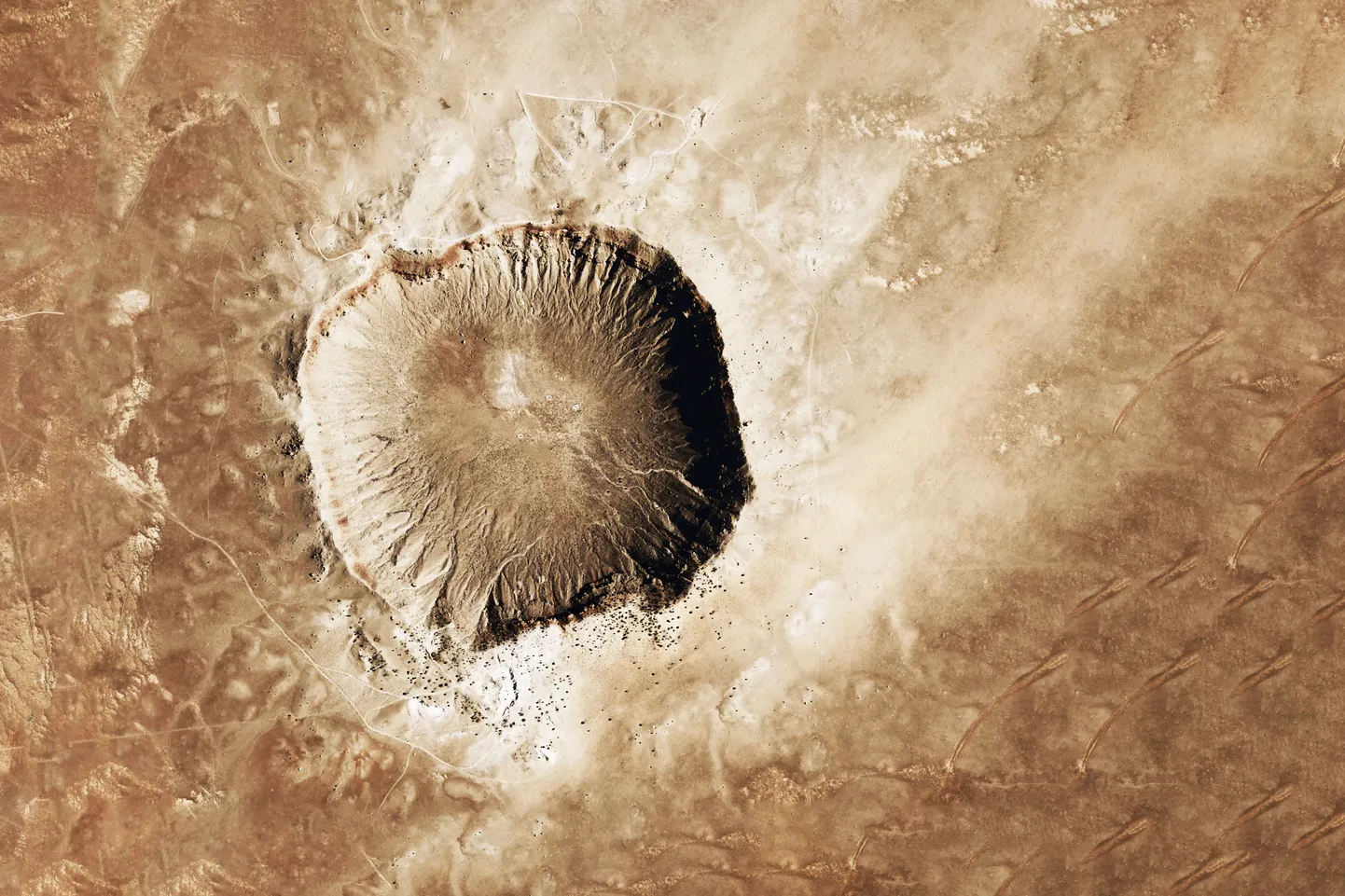 Metoriidikraater kosmosest.