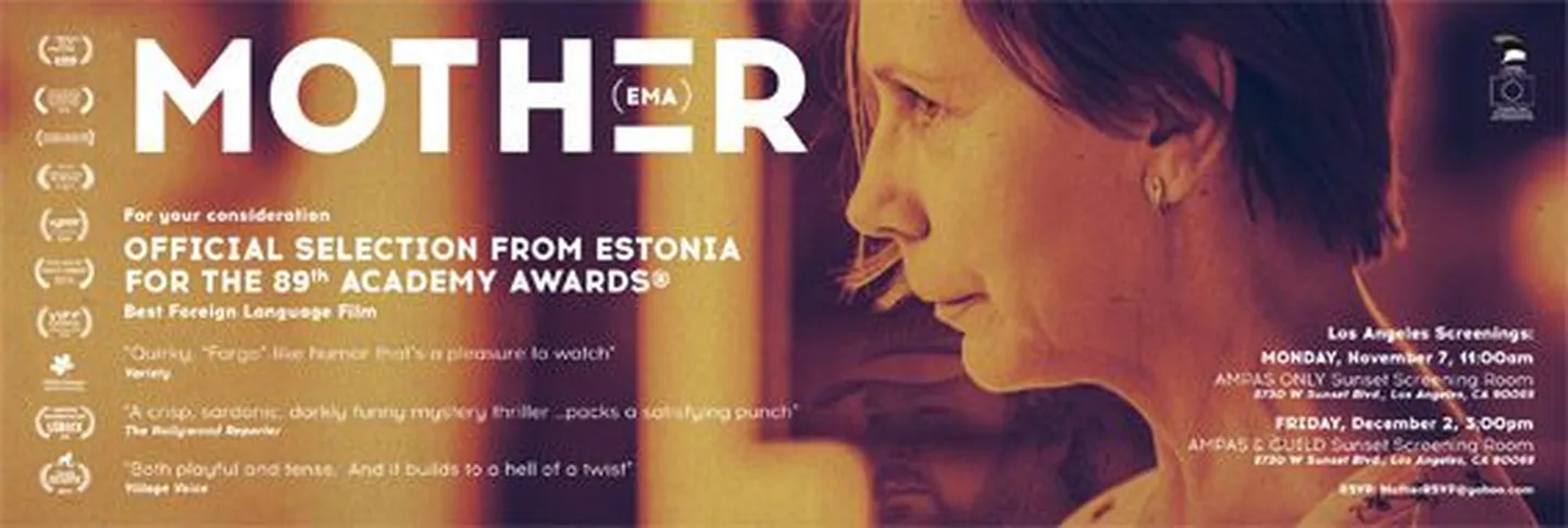Enam-vähem nii hakkab välja nägema «Ema» reklaam Ameerika filmitööstuse väljaannetes.