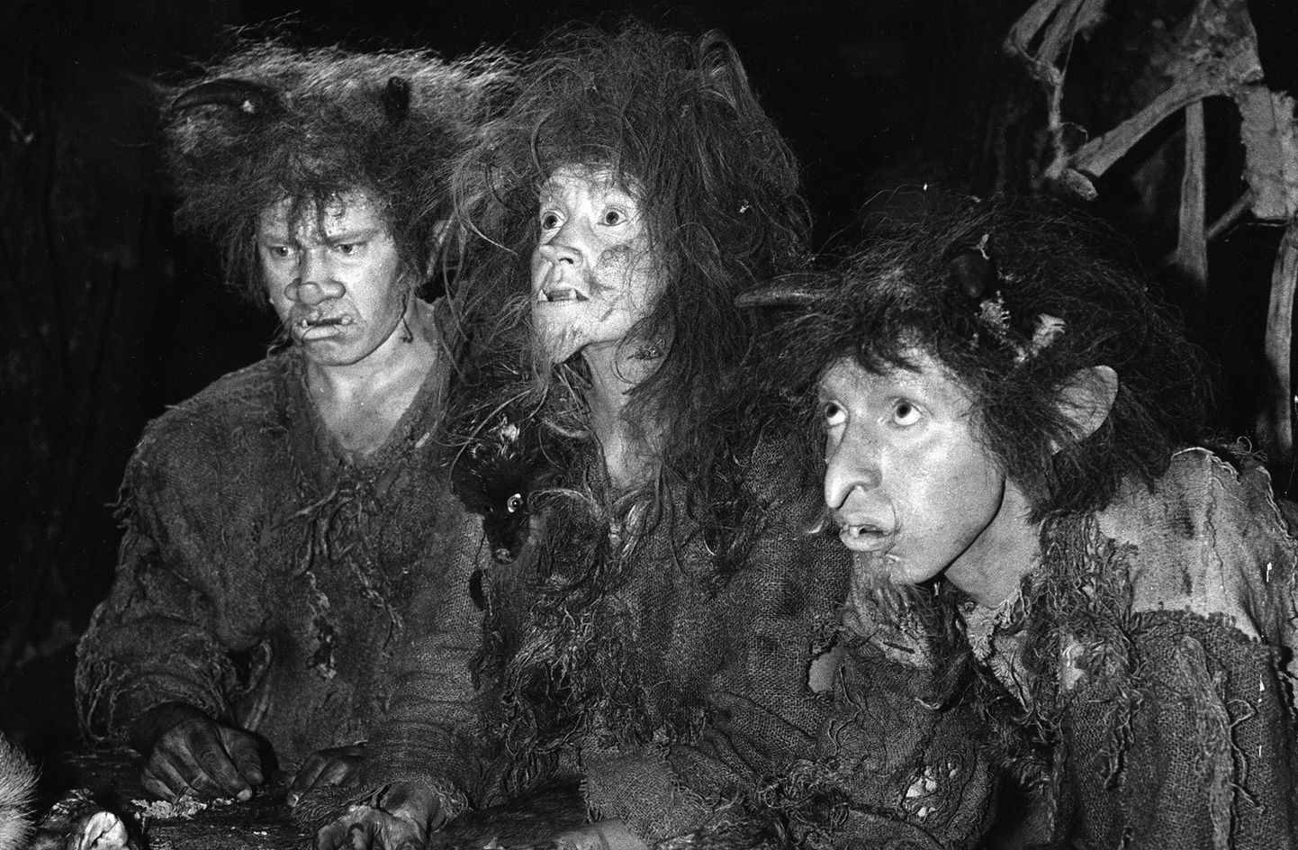 Filmi «Nukitsamees» metsamoori pere liikmeid kehastasid Tõnu Kark (vasakult), Ita Ever ja Urmas Kibuspuu.