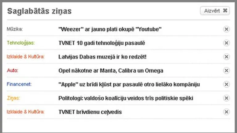 Saglabātās ziņas