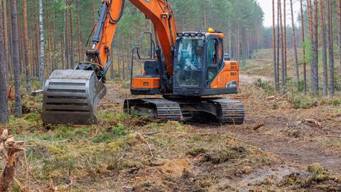 GALERII, VIDEO ⟩ Saatse saapa ümbersõidutee rajamisel algas kändude juurimine