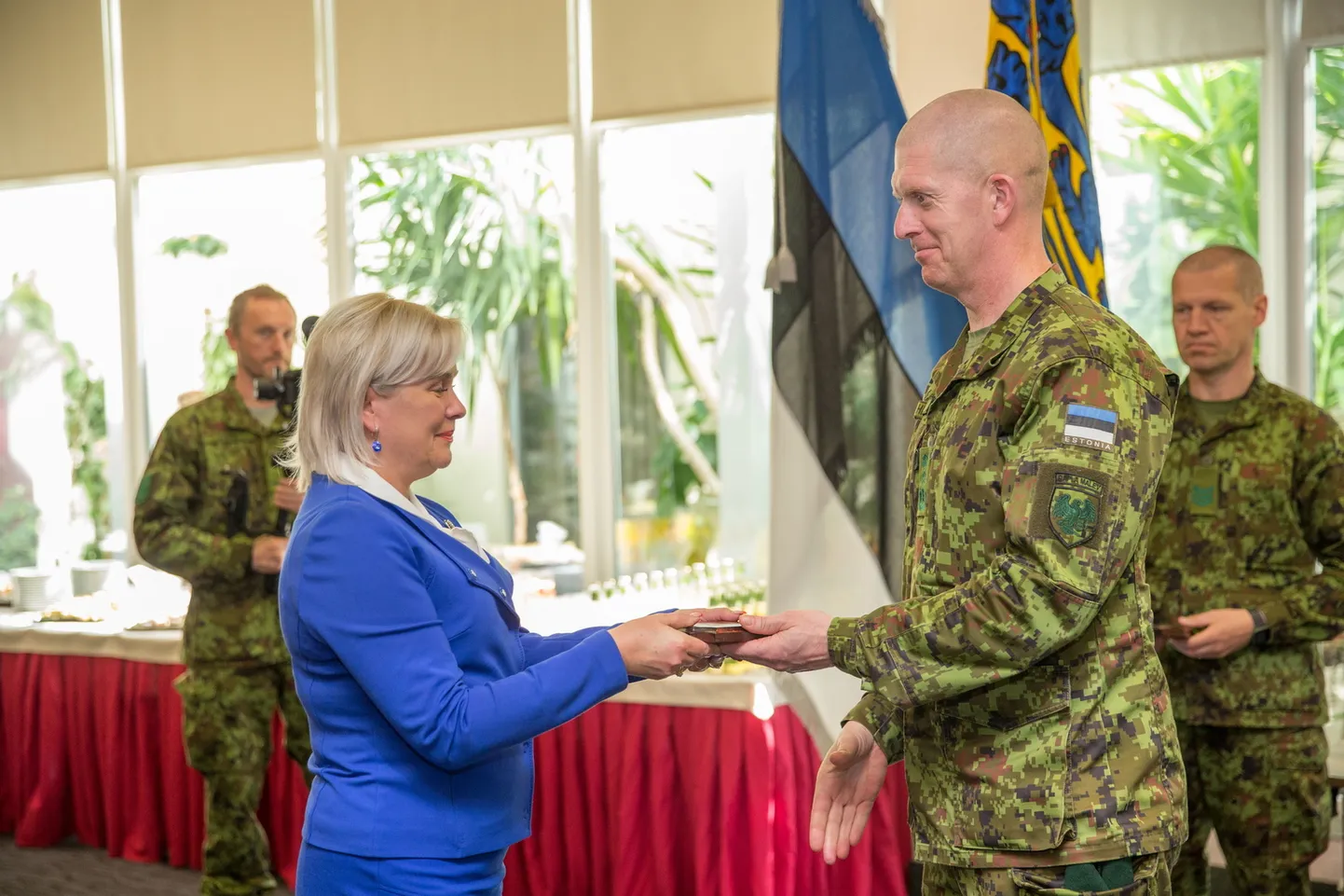 Kaitseväe juhataja kindralmajor Martin Herem tänas õppuse Kevadtorm koostööpartnereid.
