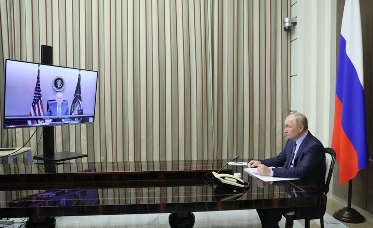 Džo Baidena un Vladimira Putina videosamits