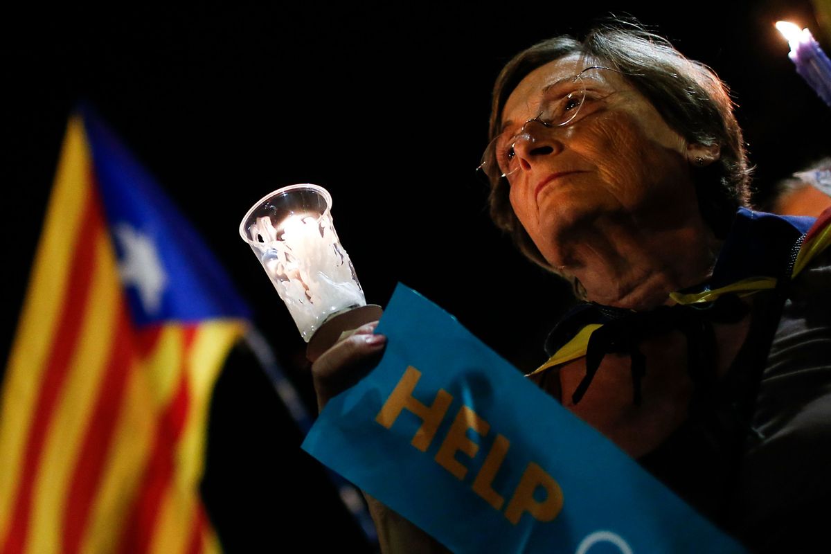 Kataloonia iseseisvuslane Hispaania keskvalitsuse vastasel meeleavaldusel.