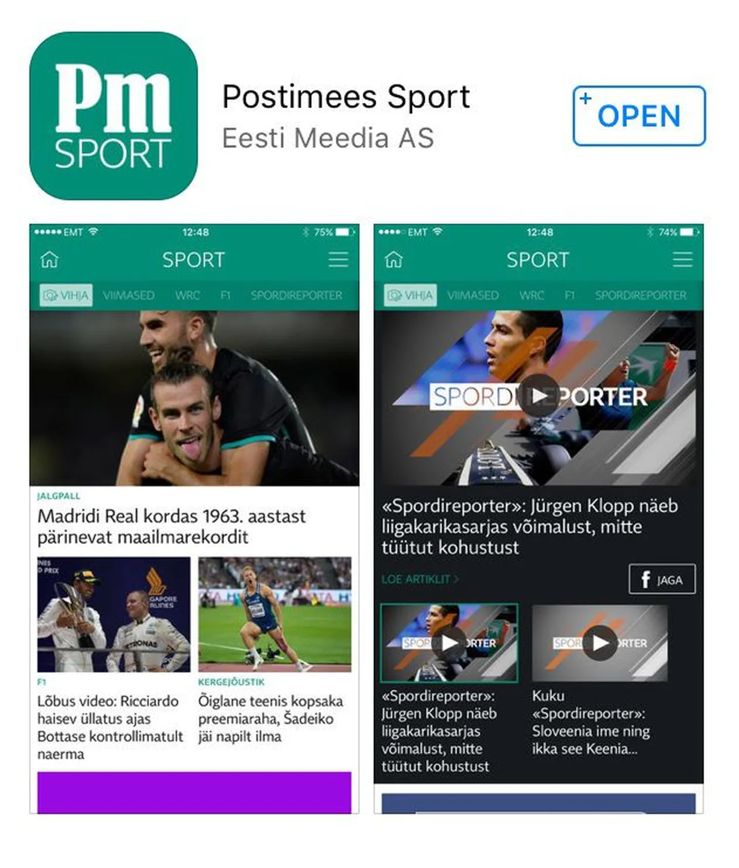 Postimehe spordiäpp.