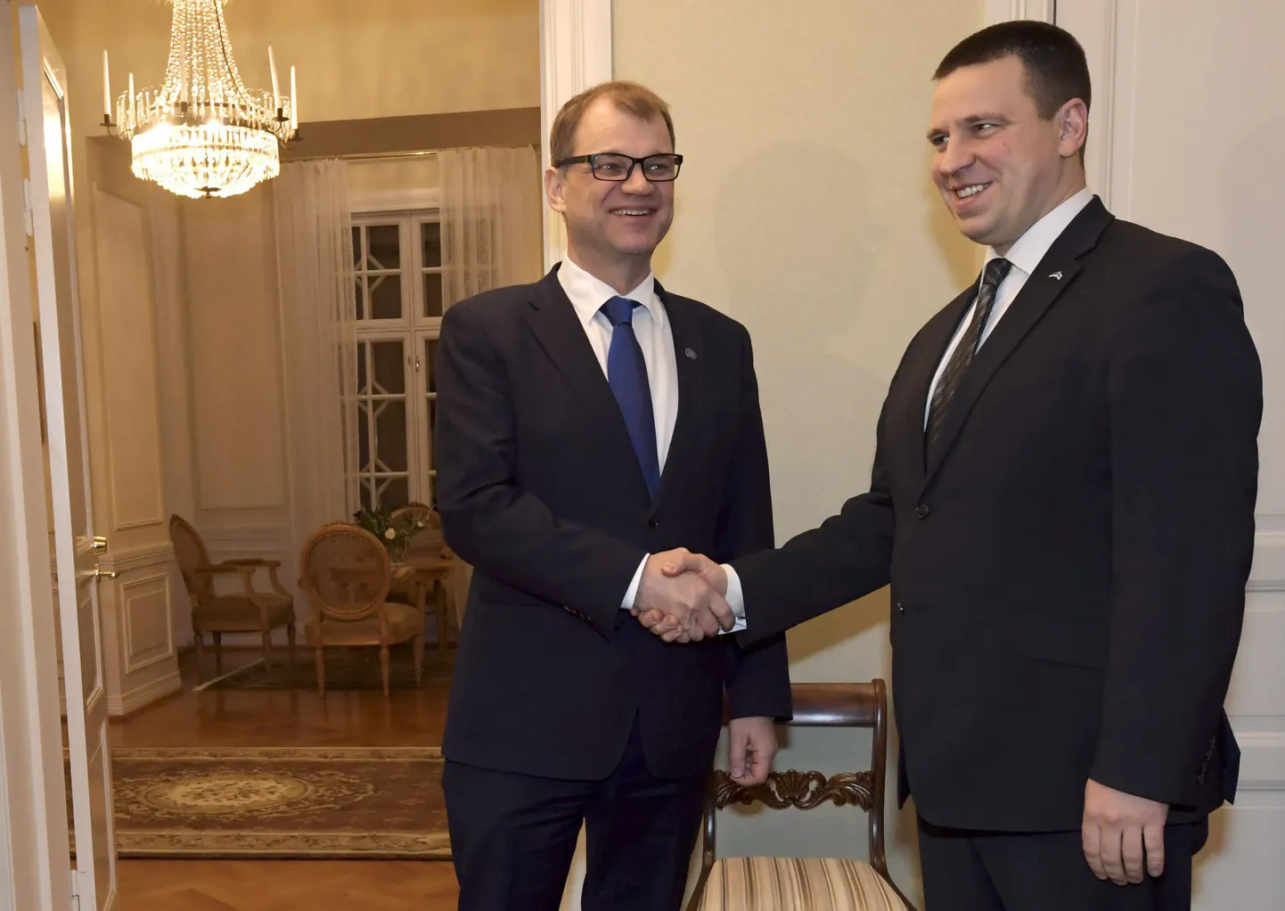 Soome peaminister Juha Sipilä Eesti ametivenna Jüri Ratas.