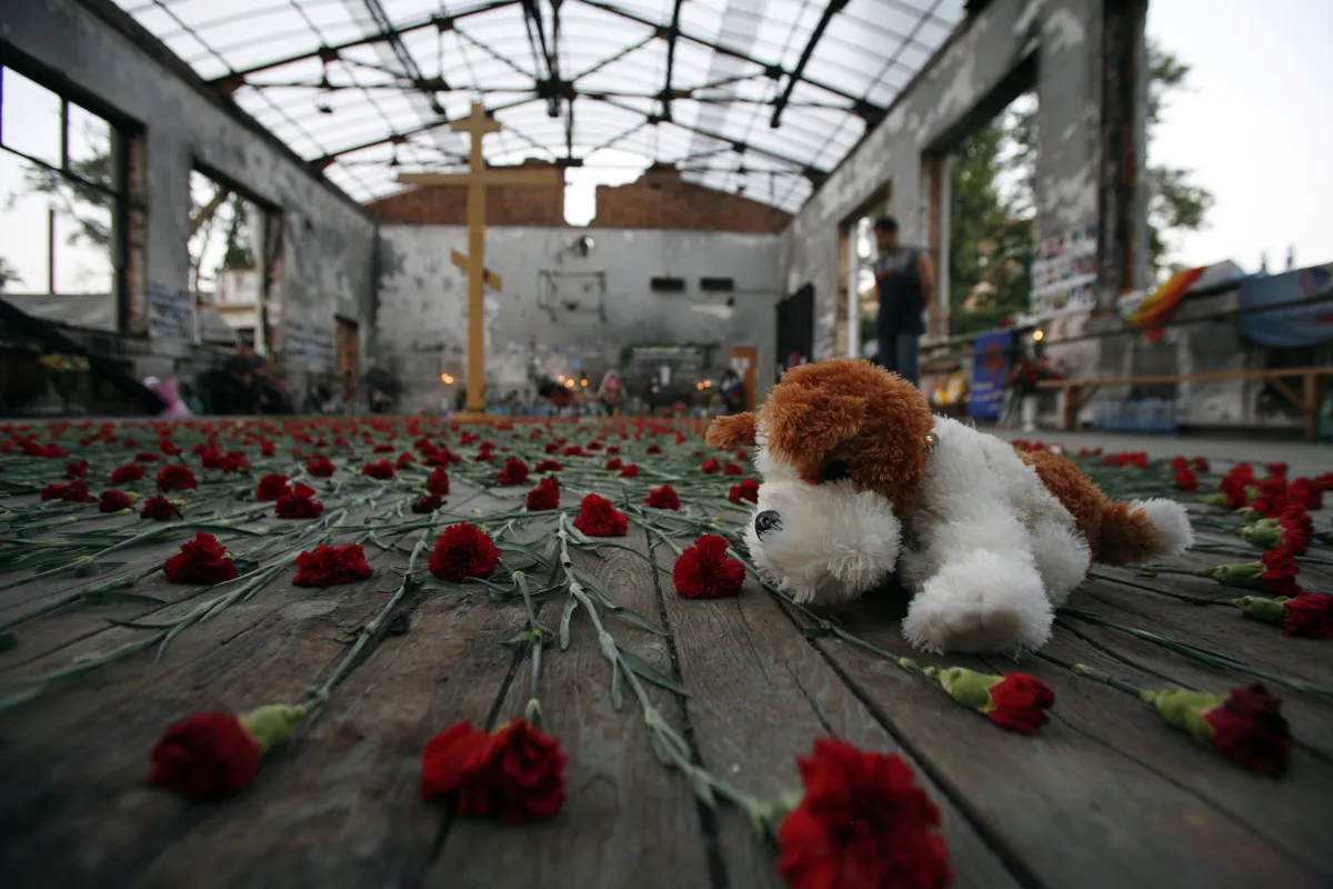 Beslan's School No. 1, the scene of a 2004 hostage crisis, where FSB's poorly chosen tactics and incompetence led to the brutal death of 344 Russian citizens. The school massacre was part of series of terrorist attacks whose foundations were laid in the history of the two Chechen wars in which Russian troops brought havoc to Chechen society. 