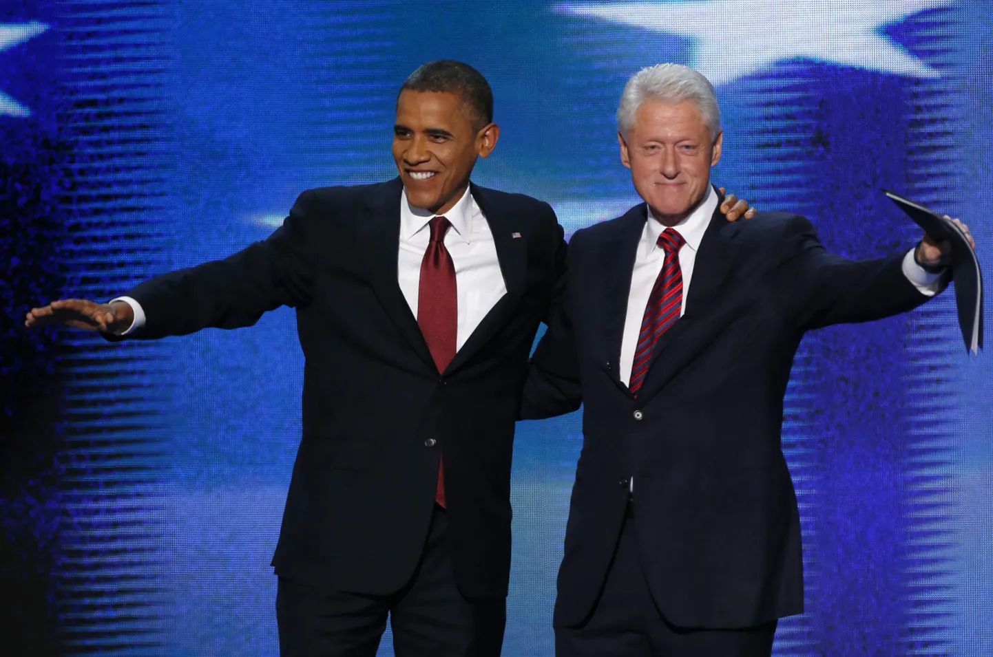 USA president Barack Obama koos ekspresident Bill Clintoniga eile demokraatide parteikongressil.