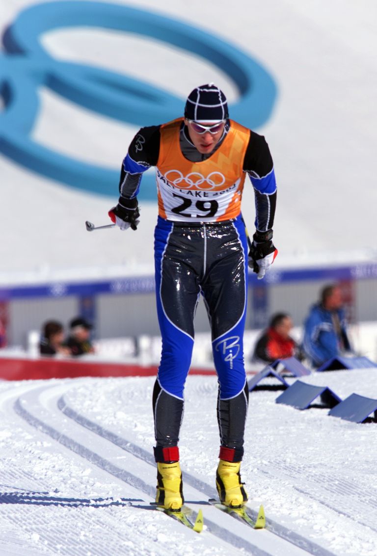 Priit Narusk võistlemas 15 kilomeetri distantsil Salt Lake City olümpiamängudel 2002. aastal.