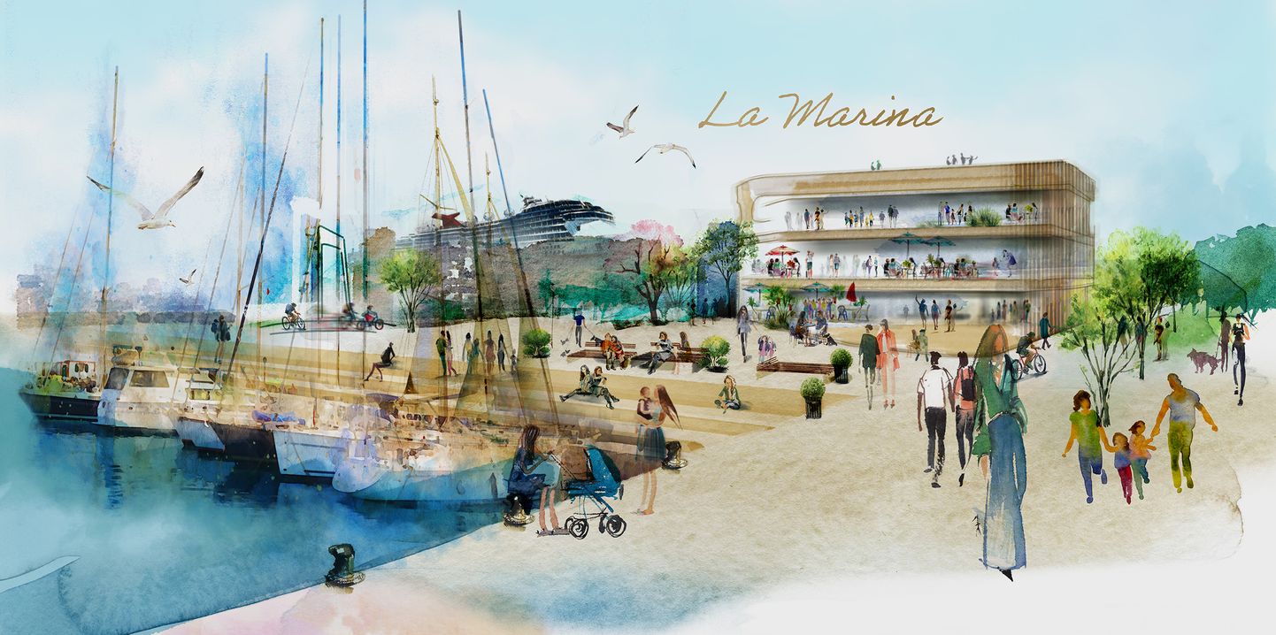 Эскиз здания La Marina.