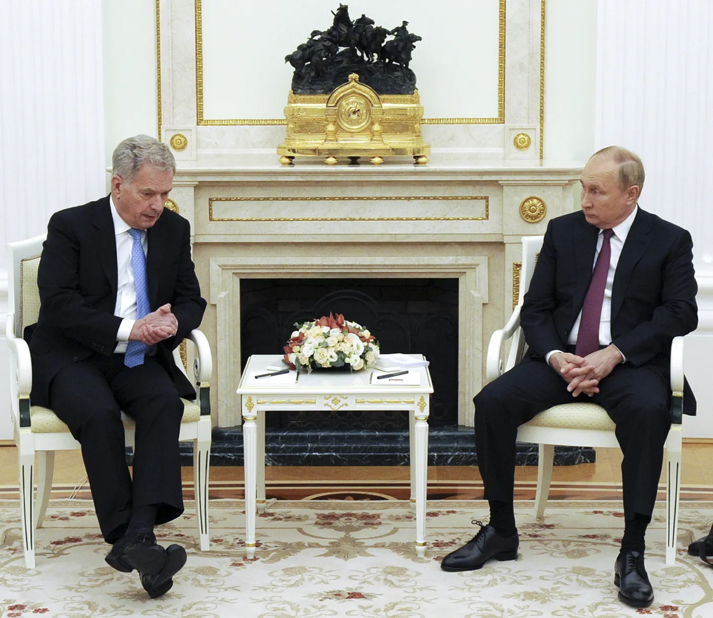 Venemaa president Vladimir Putin (paremal) ja Soome president Sauli Niinistö Moskvas 29. oktoober 2021.