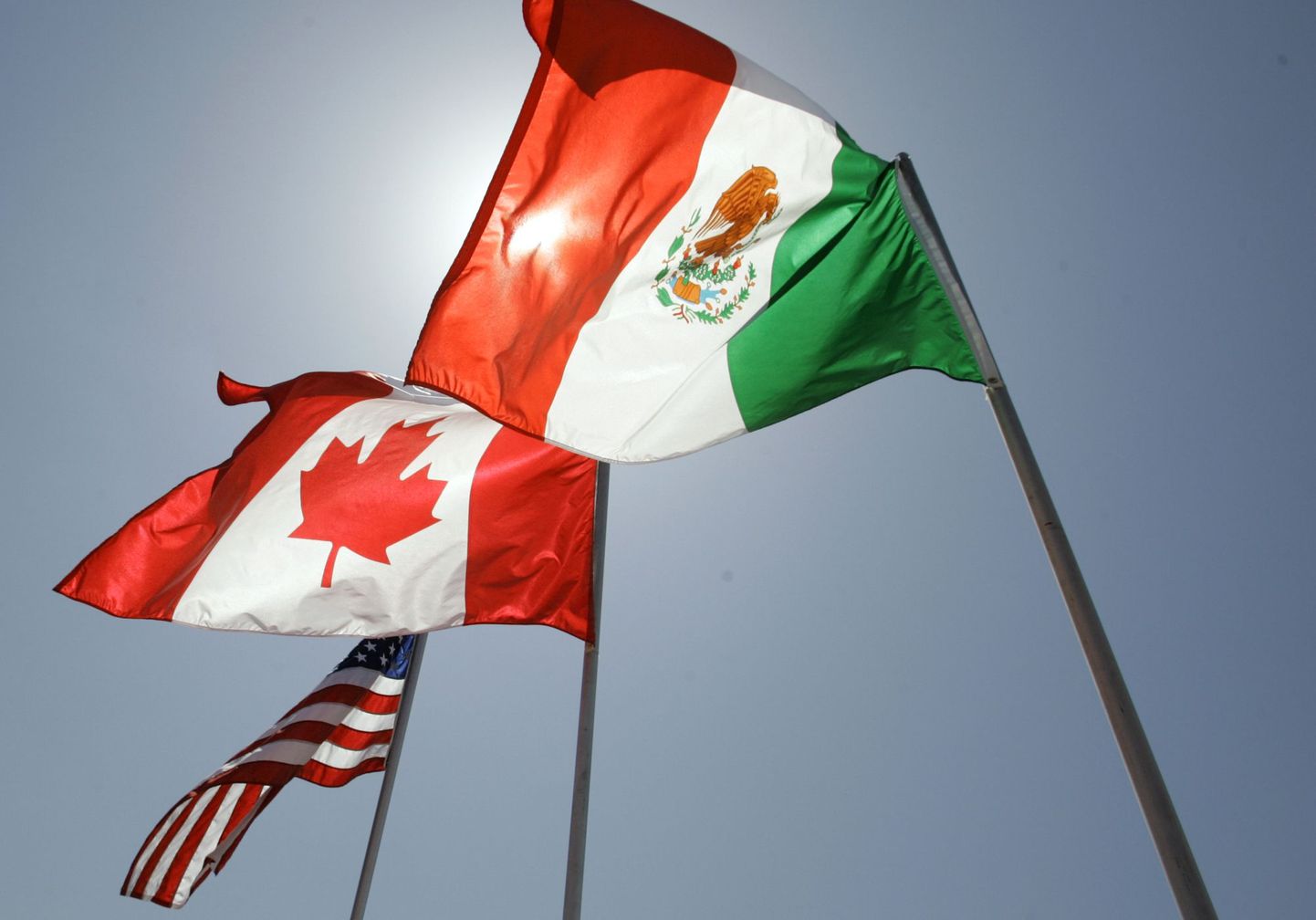 NAFTA liikmesmaade lipud.
