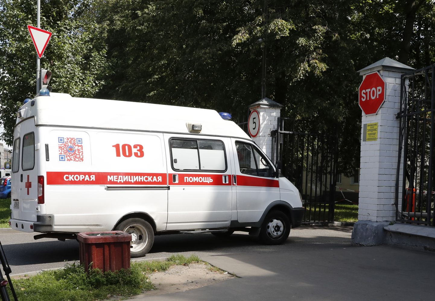 Kiirabiauto sõitmas Moskva 64. linnahaiglasse.