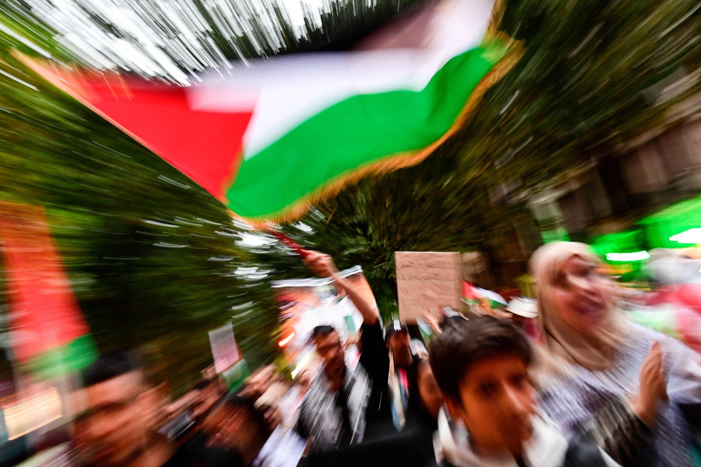 Palestīniešu atbalsta demonstrācija Bilbao, Basku Zemes autonomajā teritorijā, Spānijā. Ilustratīvs attēls