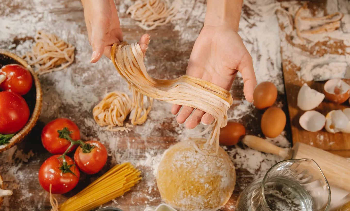 Pasta valmistamine.