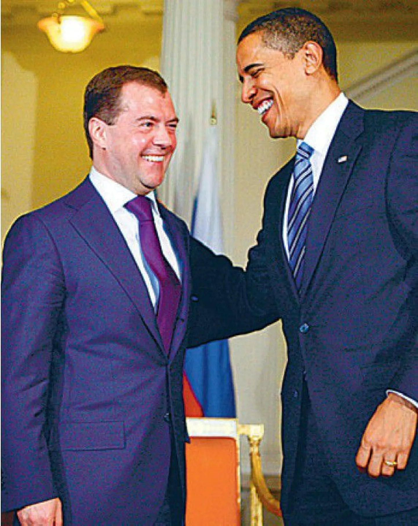 Dmitri Medvedev (vasakul) ja Barack Obama.