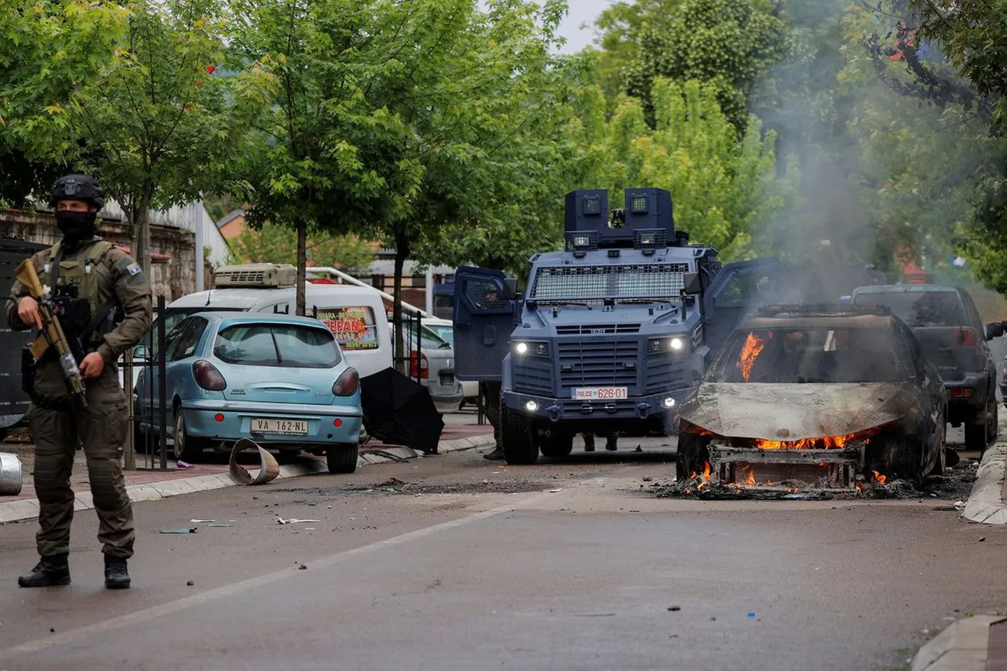 Столкновение в Сербии