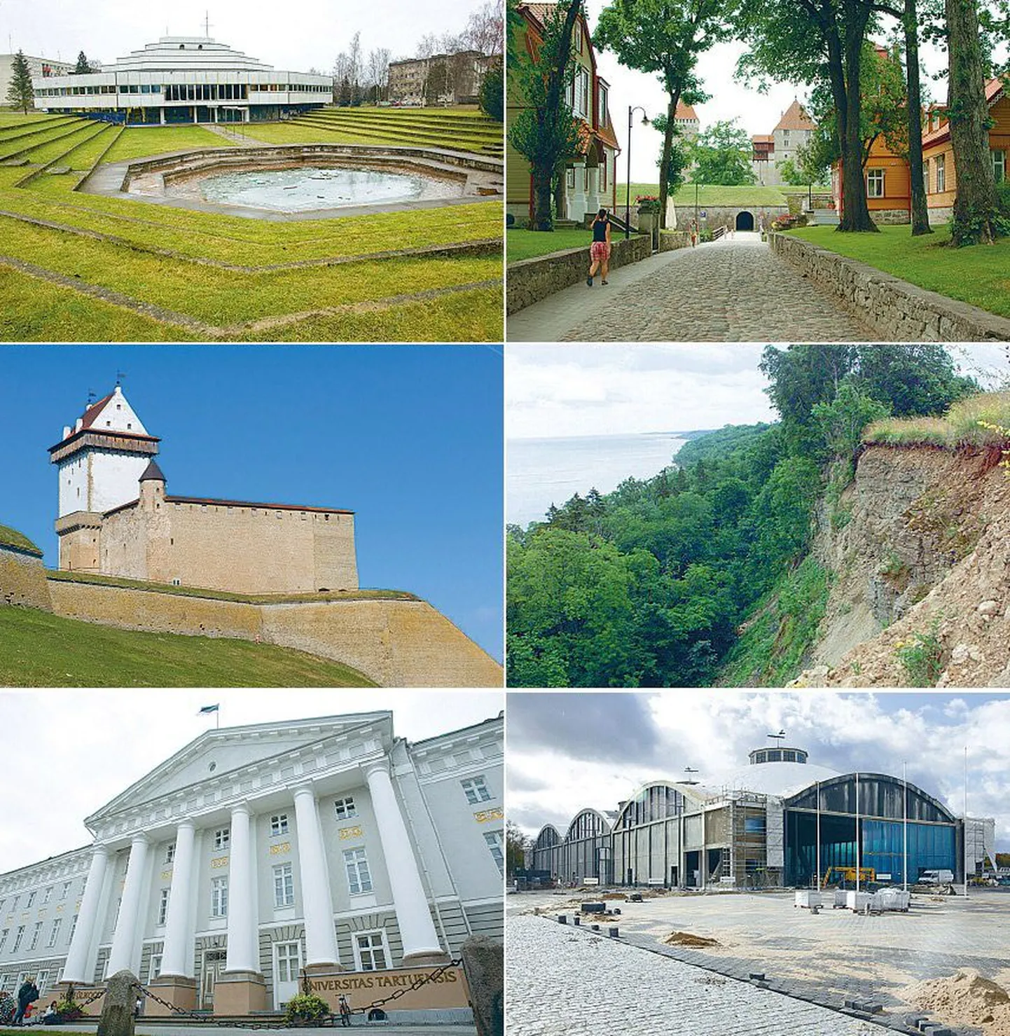 Rapla KEKi haldushoone (Toomas Rein), Kuressaare linnus, Narva Hermanni linnus, Ontika pankrannik, Tartu Ülikooli peahoone
(Johann Wilhelm Krause), vesilennukite angaarid Tallinnas (Christiani & Nielsen). Fotod: Mihkel Maripuu, Neeme Korv, Ove Maidla,
Margus Ansu, Peeter Langovits