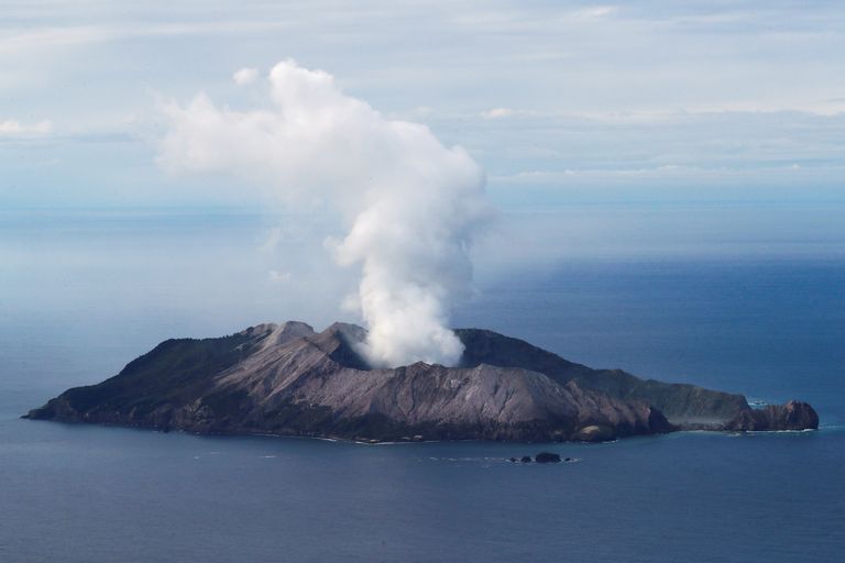 Uus-Meremaa White Islandi vulkaanisaar aerofotol