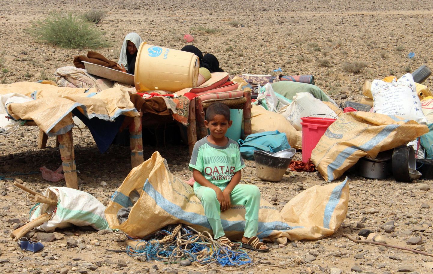 Jeemeni sisepõgenikud Saudi Araabia piiri ääres asuvas põgenikelaagris.