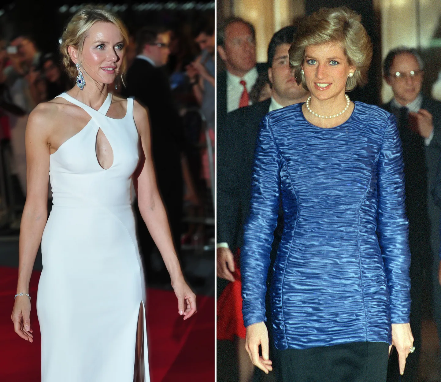 Näitlejanna Naomi Watts, kes kehastab printsess Dianat filmis «Diana» / Walesi printsess Diana 1989. aastal